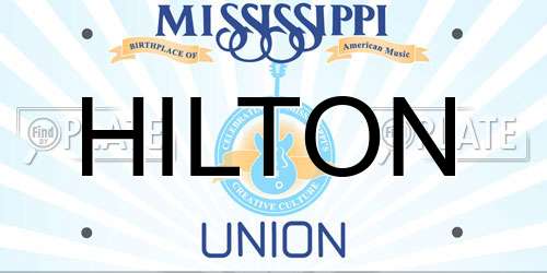 HILTON Mississippi License Plate