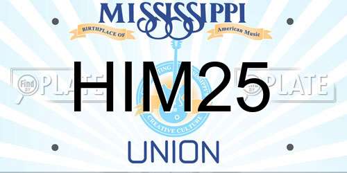 HIM25 Mississippi License Plate
