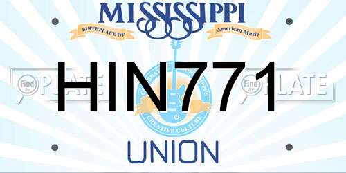 HIN771 Mississippi License Plate