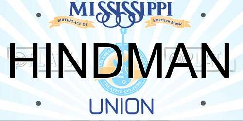 HINDMAN Mississippi License Plate