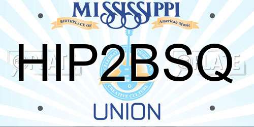 HIP2BSQ Mississippi License Plate