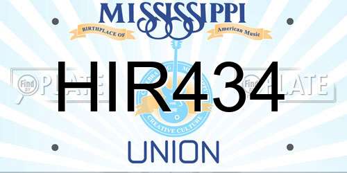HIR434 Mississippi License Plate