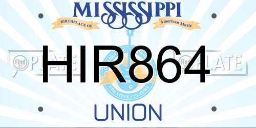 HIR864 Mississippi License Plate