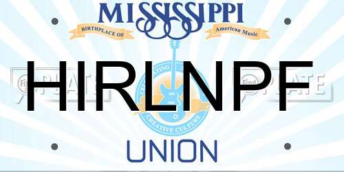 HIRLNPF Mississippi License Plate