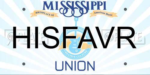 HISFAVR Mississippi License Plate
