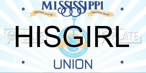 HISGIRL Mississippi License Plate