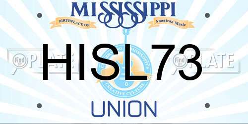 HISL73 Mississippi License Plate