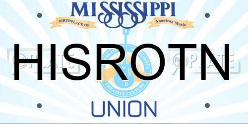HISROTN Mississippi License Plate
