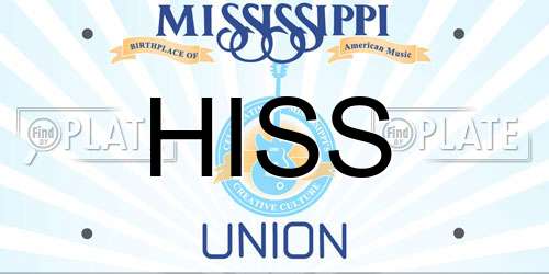HISS Mississippi License Plate