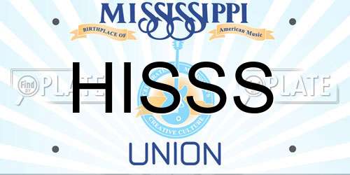 HISSS Mississippi License Plate