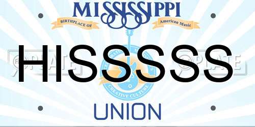 HISSSSS Mississippi License Plate