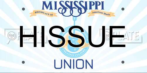 HISSUE Mississippi License Plate