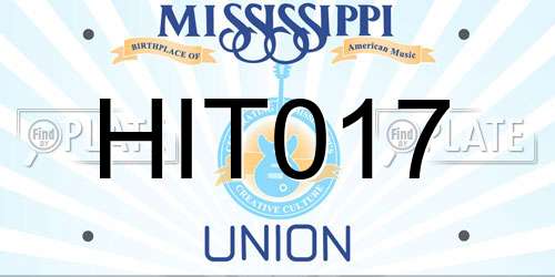 HIT017 Mississippi License Plate