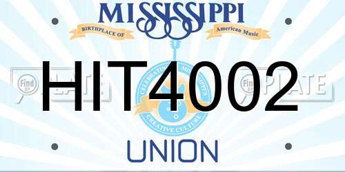 HIT4002 Mississippi License Plate
