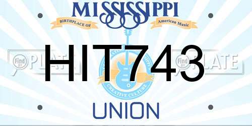 HIT743 Mississippi License Plate