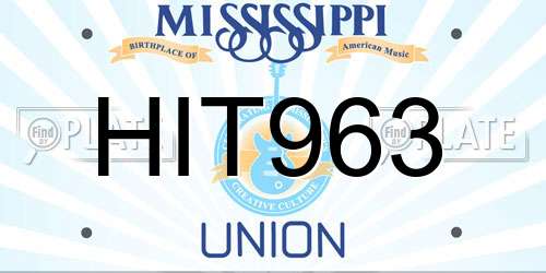 HIT963 Mississippi License Plate