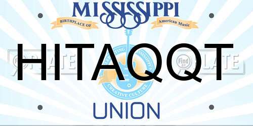 HITAQQT Mississippi License Plate