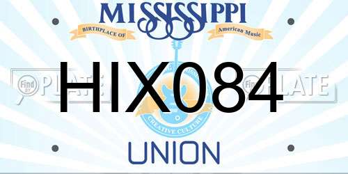 HIX084 Mississippi License Plate