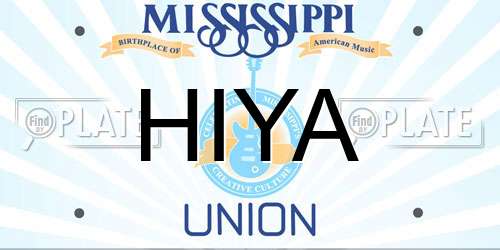 HIYA Mississippi License Plate