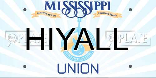 HIYALL Mississippi License Plate