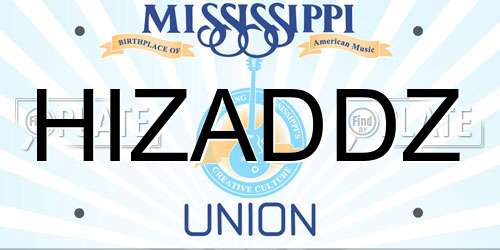 HIZADDZ Mississippi License Plate