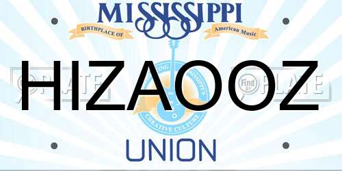 HIZAOOZ Mississippi License Plate