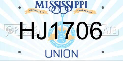 HJ1706 Mississippi License Plate