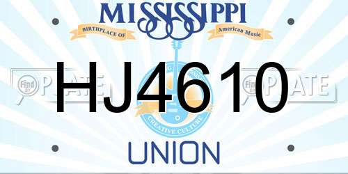 HJ4610 Mississippi License Plate