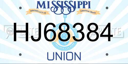 HJ68384 Mississippi License Plate