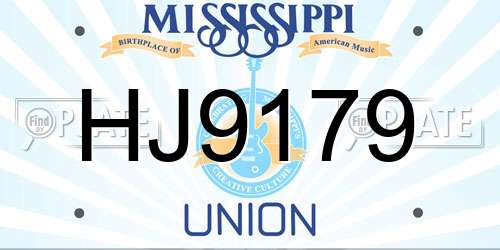 HJ9179 Mississippi License Plate