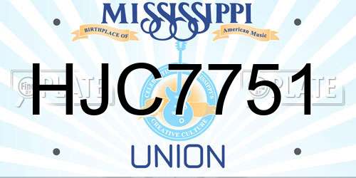HJC7751 Mississippi License Plate