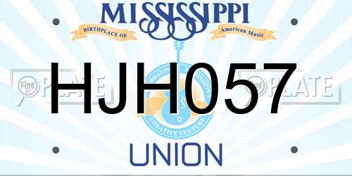 HJH057 Mississippi License Plate
