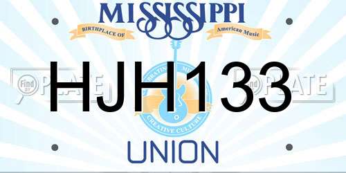 HJH133 Mississippi License Plate