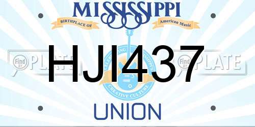 HJI437 Mississippi License Plate