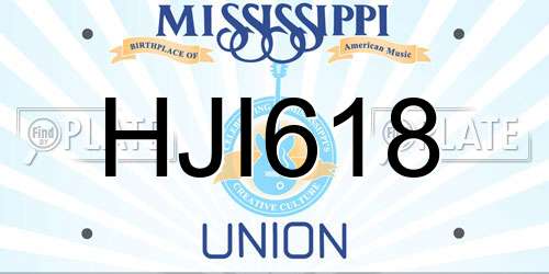 HJI618 Mississippi License Plate