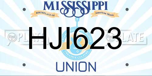HJI623 Mississippi License Plate