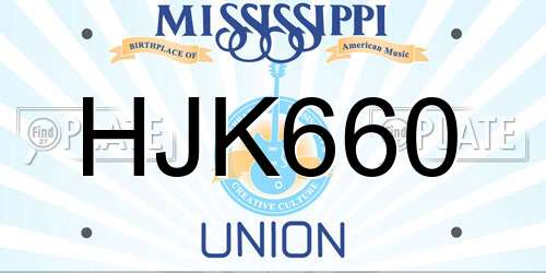 HJK660 Mississippi License Plate