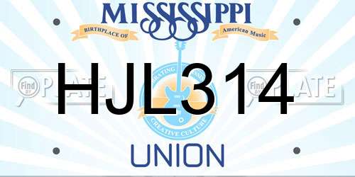 HJL314 Mississippi License Plate