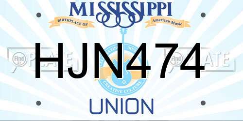 HJN474 Mississippi License Plate