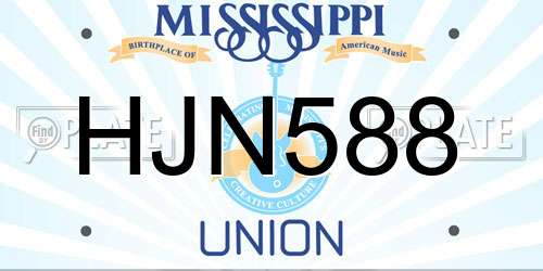 HJN588 Mississippi License Plate