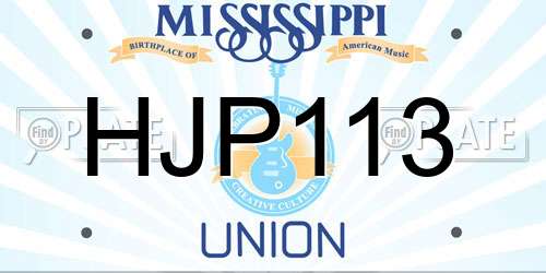 HJP113 Mississippi License Plate