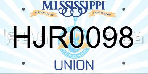 HJR0098 Mississippi License Plate