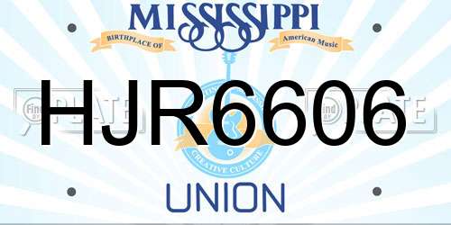 HJR6606 Mississippi License Plate