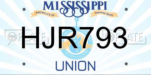 HJR793 Mississippi License Plate