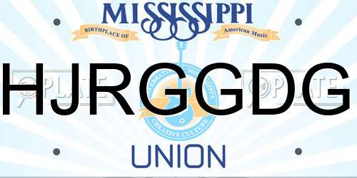 HJRGGDG Mississippi License Plate