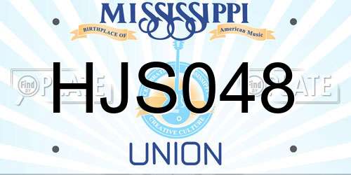 HJS048 Mississippi License Plate