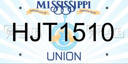 HJT1510 Mississippi License Plate