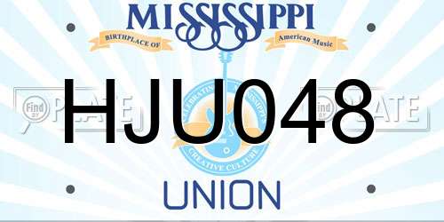 HJU048 Mississippi License Plate