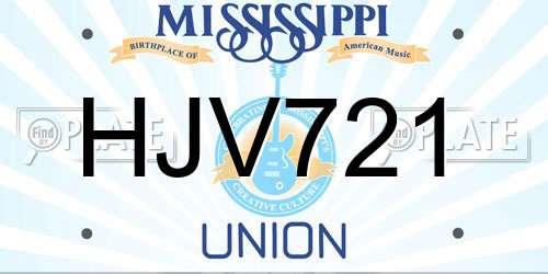 HJV721 Mississippi License Plate