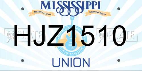 HJZ1510 Mississippi License Plate